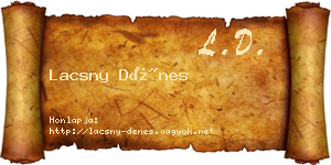 Lacsny Dénes névjegykártya
