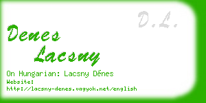 denes lacsny business card